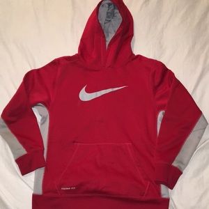 Red and gray Nike hoodie